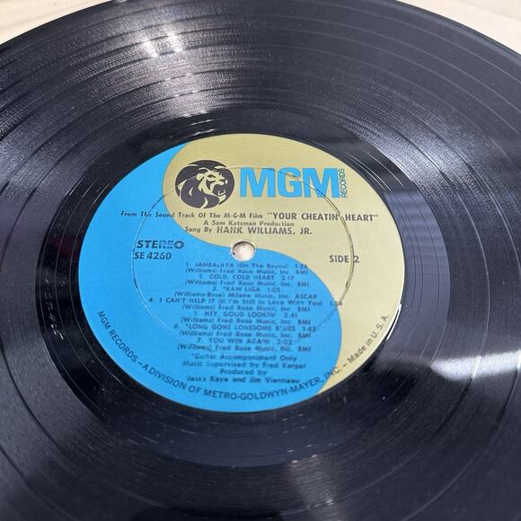 Vintage "Your Cheatin' Heart" LP OST Hank Williams Jr. 1964 MGM Mono Vinyl Clean - Picture 6 of 9